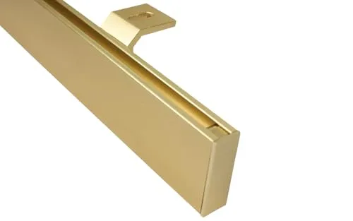 Gardinenstange Unischiene eckig 180 cm in Messing matt - Einzelfensterstangen: Moderne eckige Gardinenstange aus Aluminium, ideal für Deckenmontage, inklusive Montagematerial für einfache Installation.