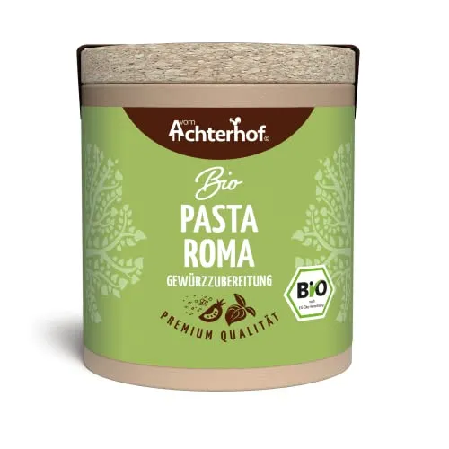 Pasta Roma Gewürzzubereitung Bio 37g | mediterranes Gewürz für Pastasaucen | Zwiebeln, Knoblauch, Tomaten, Petersilie, Thymian, Pfeffer, Rosmarin, Basilikum, Oregano | Bio-Qualität | vom Achterhof