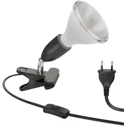 ledscom.de E27 Klemmleuchte LIK, schwarz inkl. E27 PAR38 LED Reflektor-Lampe 1152lm warm-weiß