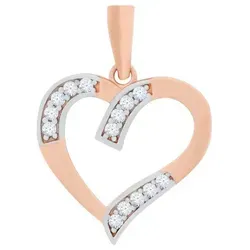 Golders Kettenanhänger Herz-Anhänger aus 585 Rotgold mit Zirkonia (Set, 1-tlg), Eleganter Goldschmuck für Damen goldfarben