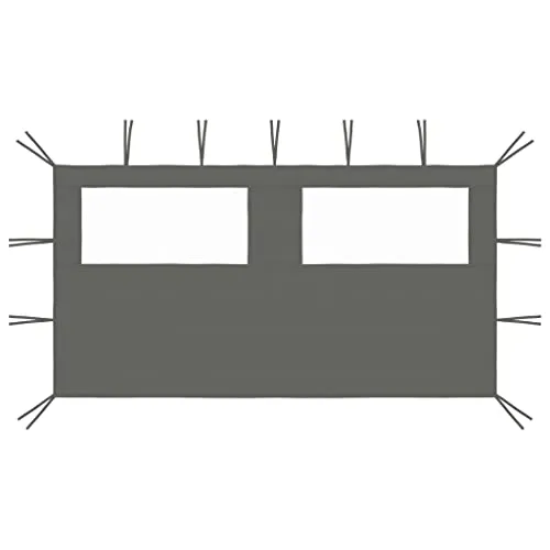 vidaXL Pavillon Seitenwand mit Fenstern 4x2m - Robuste Pavillon-Seitenwand für Partyzelte, schützt vor Mücken und sorgt mit PVC-Fenstern für eine angenehme Atmosphäre. Ideal für Gartenpartys!