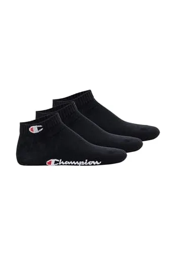 Champion Unisex Basics 3pk Quarter Socken, Schwarz, 6-8 EU