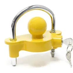 Wiltec - Anhängerschloss Mit Bügel, Für 50 Mm Kupplungseinlass, Diebstahlschutz Aus Stahl Für Anhänger Und Wohnwagen, Bügelschloss