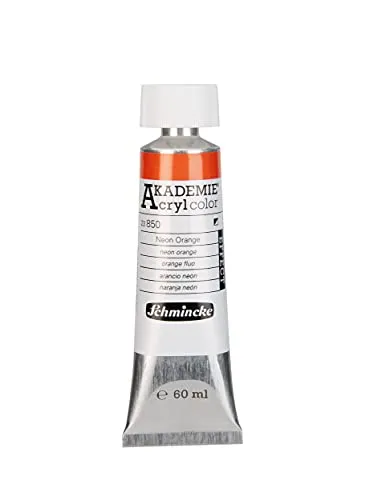 Schmincke - AKADEMIE Acryl color, Neon Orange in 60 ml-Tube, 23850011, feine Künstler-Acrylfarbe, brillant, hoch lichtecht und kadmiumfrei, für Acrylmalerei, Mixed Media