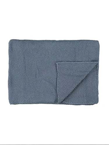 Marc O'Polo Plaid H/W 2019, Blau - Pflegeleichtes Textil-Plaid, Oeko-Tex® Standard 100, ideal für gemütliche Abende, Größe 130x170 cm – perfekte Wohntextilien für Ihr Zuhause.