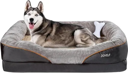 JOYELF Orthopädisches Hundebett XXL - Käfige: Hochwertiges Hundebett mit festem Memory Foam für optimalen Komfort und Unterstützung, ideal für große Hunde. Abnehmbarer, waschbarer Bezug für einfache Pflege.