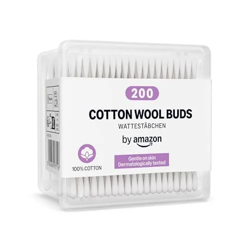 by Amazon Wattestäbchen, 100% Baumwolle, 200 Stück von by Amazon