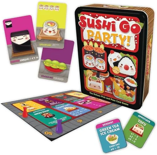 Asmodée Gamewright, Sushi Go Party Game, Card Game, Ages 8+, 2-8 Players, 20 Minutes Playing Time