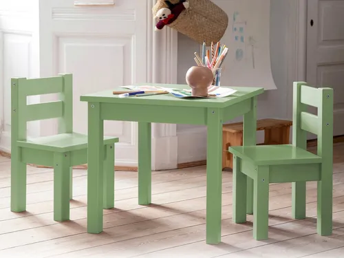 HOPPEKIDS MADS Kindersitzgruppe - FSC-zertifizierte Kindersitzgruppe aus teilmassivem Holz, ideal für kreative Spiel- und Lernecken im Kinderzimmer. In vielen Farben erhältlich und leicht zu bewegen.