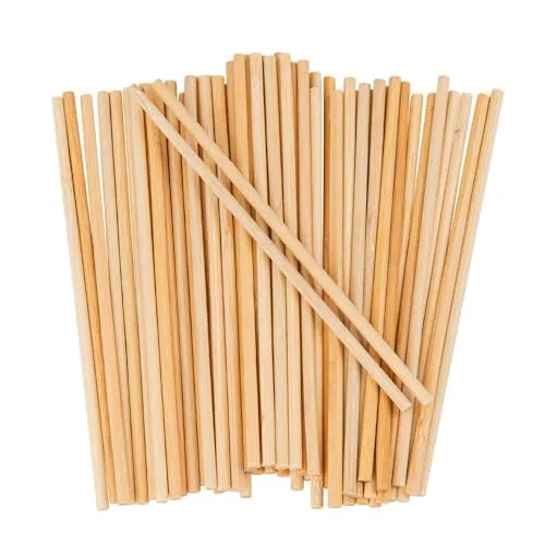 Ideen mit Herz Holzstäbe | 50 Stück | rund | 13,8 cm lang | Ø 4 mm | glatt geschliffen | Bambus | Stab kürzbar | für Dekoration, Modellbau, Basteln, DIY