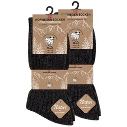Cotton Prime® Norwegersocken warme Wintersocken (6-Paar) mit Wollanteil grau 39-42