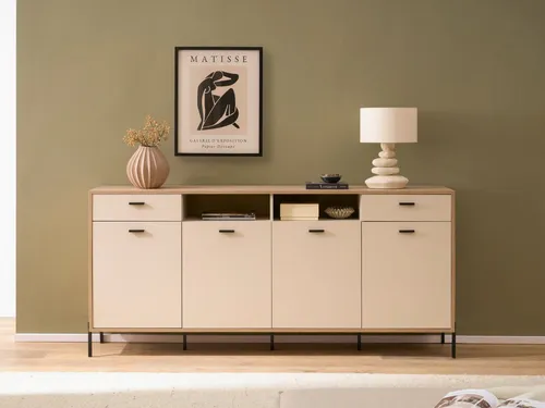 Home affaire Sideboard Fredericia, 205 cm moderne Kommode in Kaschmir
