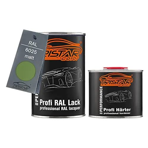 TRISTARcolor RAL 6025 Farngrün matt 2K Autolack 1,5 Liter / 1500 ml Dose inkl. Härter