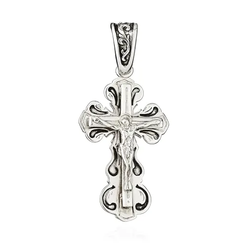 NKlaus Kettenanhänger Kruzifix 925 Silber - Jesus Christus Kreuz 28x18mm - Anhänger für Damen aus 925 Sterlingsilber, ein kraftvolles Symbol des Glaubens und Schutzes, ideal für eine spirituelle Verbindung im Alltag.