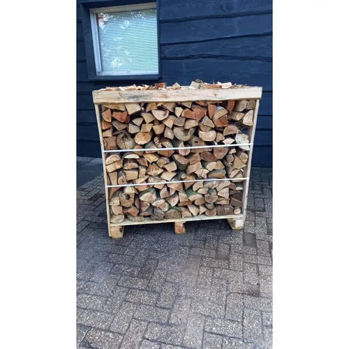 Brennholz | Palette von 0,30 RM | Mischholz aus Eiche, Buche, Birke & Erle