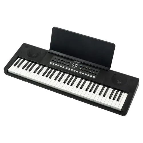 SONICAKE 61 Tasten Piano Keyboard Digital für Anfänger Eingebaute Bluetooth-Lautsprecher, Kopfhörer, 300 Töne, 300 Rhythmen und 80 Demos