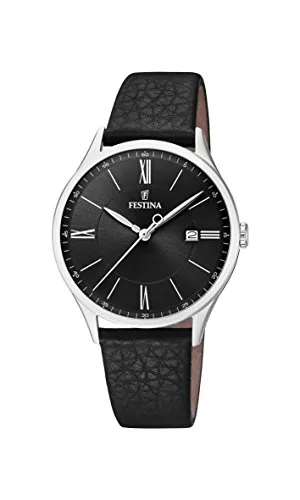 Festina Herren Analog Quarz Uhr mit Leder Armband F16978/4