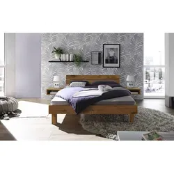 Prato Massivholzbett aus Wildeiche, 90-200 cm von Hasena