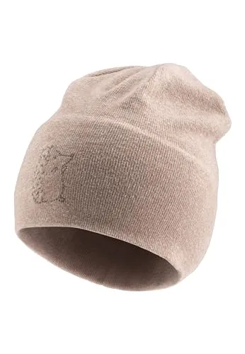 Sterntaler Beanie Igel – leichte Unisex Babymütze aus feiner Strickware – mit gesticktem Tier-Motiv – Erstlingsmütze - weich & bequem - Sand, Größe 45