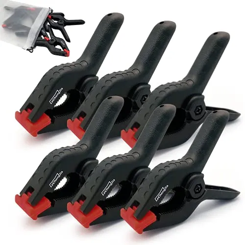 StüCk Kunststoff Halteklammern, 4.5Zoll Schwarze Nylon Federklemmen | Leimzwingen mit Beweglichen Geriffelten Klemmbacken, für Die Holzbearbeitung, Diy, Fotostudios, Fotohintergrund 6