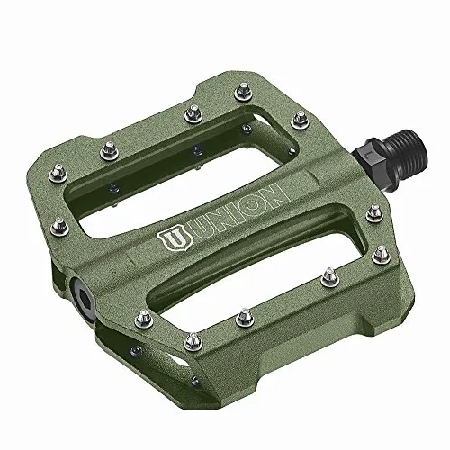 Union SP-1300 Fahrradpedale – Unisex, grün, Einheitsgröße - Fahrradpedale aus CNC-bearbeitetem Aluminium mit robuster CrMo-Achse und gedichteter Industrielagerung für optimale Haltbarkeit und Leistung.