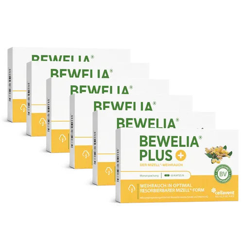 Cellavent Healthcare Mizell Weihrauch Kapseln - Bewelia PLUS 360 Stück - Nahrungsergänzungsmittel mit hochwertigem Weihrauch-Extrakt und bioverfügbarem Vitamin K2 für einen aktiven Alltag und optimale Gelenkunterstützung.