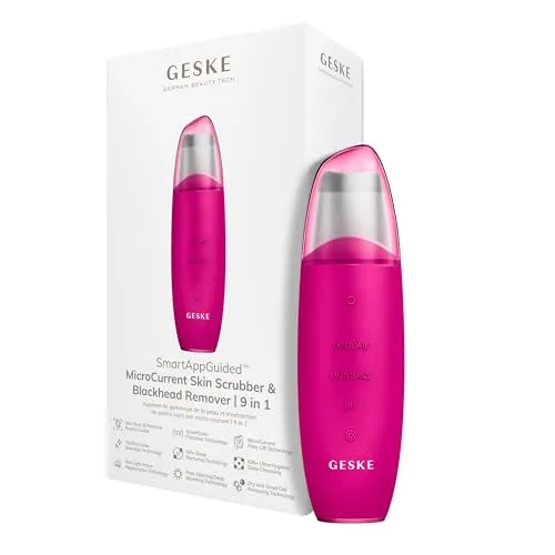 GESKE SmartAppGuided™ MicroCurrent Skin Scrubber & Blackhead Remover 9 in 1