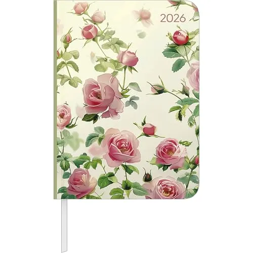 Alpha Edition Daily Journal Roses 2026 – Eleganter Taschenkalender - Terminkalender mit 352 Seiten, Tagesansicht und 4-sprachigem Kalendarium. Ideal für Alltag und Beruf, inklusive To-Do-Liste und Notizbereich für optimale Organisation.