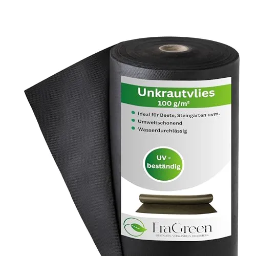 EraGreen Premium Unkrautvlies 100g/m² - 0,8m x 1m Gartenvlies wasserdurchlässig und UV-stabil - Unkrautmatte ideal für Garten und Hochbeet - umweltfreundliche Mulchfolie