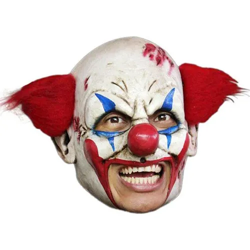 Ghoulish Productions Verkleidungsmaske Irrer Clown - Kinnlose Latexmaske für Halloween - Kostüm-Masken mit schauriger Mimik und festem Sitz, ideal zum Essen und Trinken auf Partys, ohne die Maske abzunehmen. Universalgröße für Erwachsene.