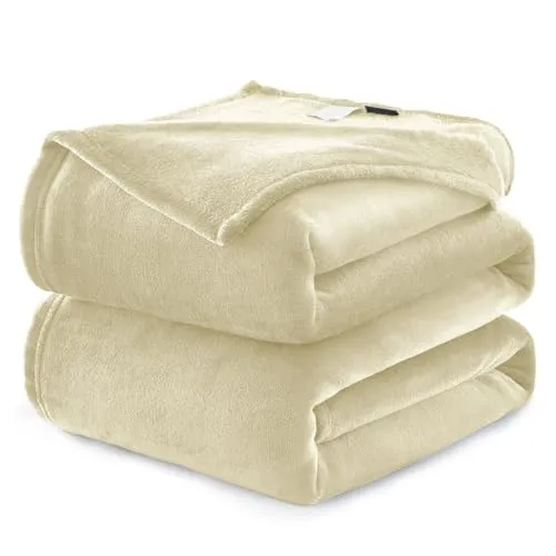 WAVVE Kuscheldecke Flauschig Decke Fleecedecke in beige von WAVVE