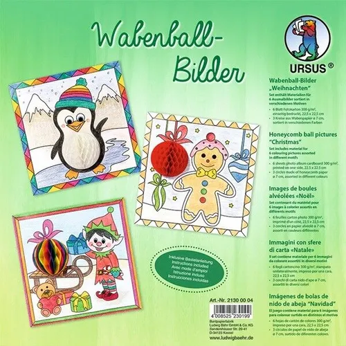 BASTELSET WABENBALL-BILDER WEIHNACHTEN BASTELN