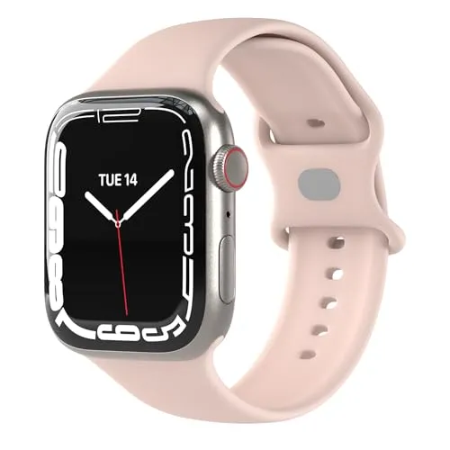 EAZY CASE Sport Armband für Apple Watch 38mm / 40mm / 41mm / 42mm verstellbares Silikon Ersatzarmband Sport Loop Band für Apple Watch Serie 11 10 9 8 7 6 5 4 3 2 1 SE für Damen Herren Mistyrose