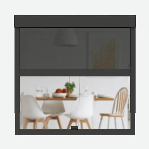 CLIP'N'SHADE Grau - Außenrollo für effektiven Hitzeschutz - Seitenzug- & Springrollos: Reflektiert 90-95% der Hitzestrahlung, schnell montierbar und ideal für optimalen Sichtschutz und Abdunkelung.