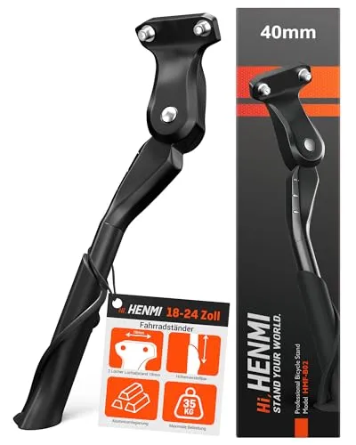 HENMI Fahrradständer 18-24 Zoll Kinderfahrrad Ständer mit Löchern, 40mm Lochabstand M6 Schrauben, Stabil Kinder Seitenständer für Mountainbike, Rennrad