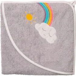 Smithy Kapuzenhandtuch Wolkenweich – Grau, 100 x 100 cm in silber von Smithy