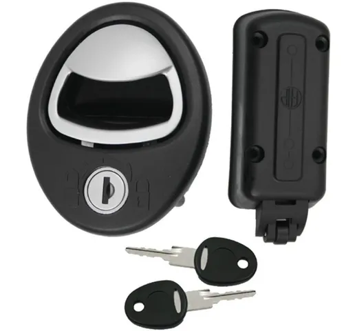 Türschloss Klappenschloss für Wohnwagen & Caravan FF-System - Hochwertiges Klappenschloss aus robustem Alu, ideal für Wohnmobile. Mit Doppelschließfunktion und zwei Schlüsseln bietet es Sicherheit und Langlebigkeit.