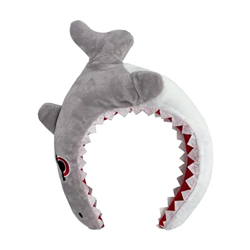 Oblique Unique® Haarreifen Hai Kopf Plüsch Fisch Haarreif für Fasching Karneval Motto Party Kostüm Accessoires