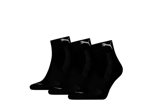 PUMA Kurzsocken (3-Paar) mit eingestricktem Logo im Bund in schwarz von PUMA