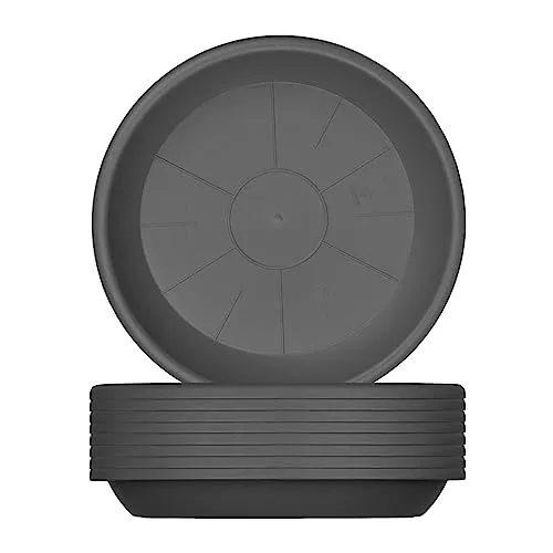 BigDean 9X Blumentopf Untersetzer Ø 19 cm Farbe Anthrazit Kunststoff Blumenuntersetzer Blumentopfuntersetzer passend zu Ø 20 cm Blumentöpfen