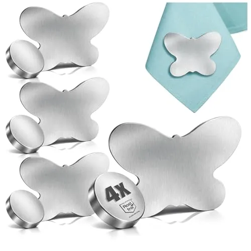 com-four® 4X Tischdeckenbeschwerer - magnetische Tischtuchgewichte aus Edelstahl - schwere Tischtuchklammer