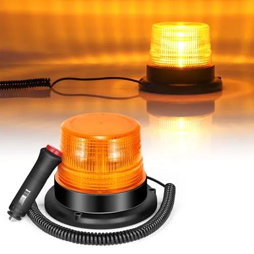 LED Rundumleuchte Gelb Warnleuchte Magnet Orange LED für Auto LKW 12V Warnlicht Blinkleuchte Strobe Beacon Light