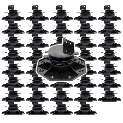 XPOtool Set 40x Stelzlager für Terrassen, 2700kg, 33-64mm, höhenverstellbare Stellfüße für Terrassendielen, Platten und Planken