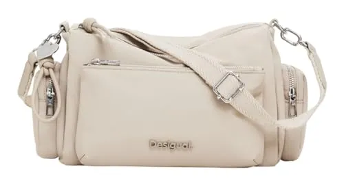 Desigual Habana Shoulder Bag - Beige Crude - Damentasche für Freizeit, verstellbarer Tragegurt und stilvolles Design in Beige Crude für jeden Anlass.