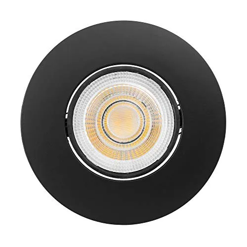 6er Pack LUXi Spot LED Einbaustrahler - ultra flach & dimmbar - Strahler: 6x ultra flache Einbauspot mit 3-Step Dimmfunktion, direkt an 230V anschließbar, nur 35mm hoch und ideal für moderne Decken.