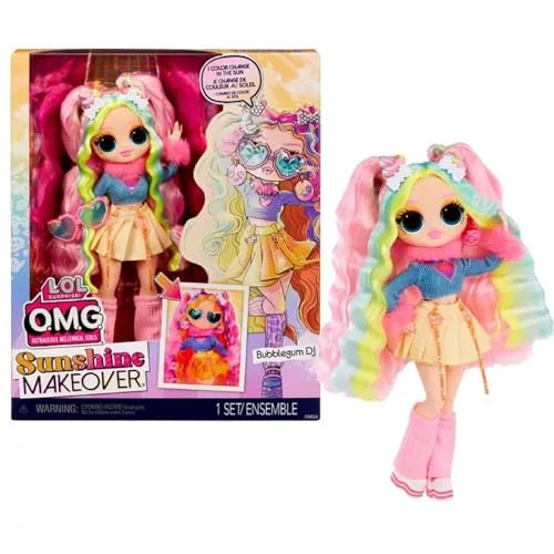 L.O.L. Surprise! OMG Sunshine Color Change Modepuppe - BUBBLEGUM DJ - Mit farbwechselnden Elementen, mehreren Überraschungen und fabelhaften Accessoires - Tolles Geschenk für Kinder ab 4 Jahren