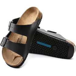 Birkenstock Arizona Prof schwarz, Größe 36 - Pantoletten für Erwachsene, ideal für Beruf und Freizeit. Das anatomisch geformte Kork-Latex-Fußbett sorgt für hohen Tragekomfort, während das pflegeleichte Birko-Flor®-Obermaterial langlebig und hautfreundlich ist.