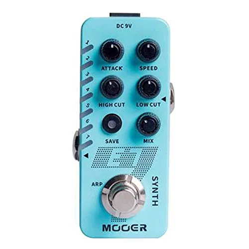 Mooer E7 Polyphonic Guitar Synth - Zubehör für Gitarren & Bässe, verwandelt Ihre Gitarre in einen Synthesizer mit 7 einzigartigen Klängen und individuellem Arpeggiator – keine Modifikation nötig!