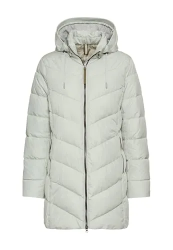 camel active Damen Wattierte Jacke mit Abnehmbarer Kapuze Salbei - Funktionsjacke, wasserabweisend und winddicht für optimalen Schutz, mit reflektierenden Details für erhöhte Sichtbarkeit.