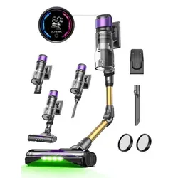 Ultenic U20 Akku Staubsauger - Kabellos mit 55000Pa Saugkraft - Stabstaubsauger & Elektrische Kehrbesen: Genießen Sie 60 Minuten Laufzeit und eine Zero-Tangle-Bodenbürste für mühelose Reinigung von Hartböden und Teppichen, ideal für Tierhaare und Allergiker!